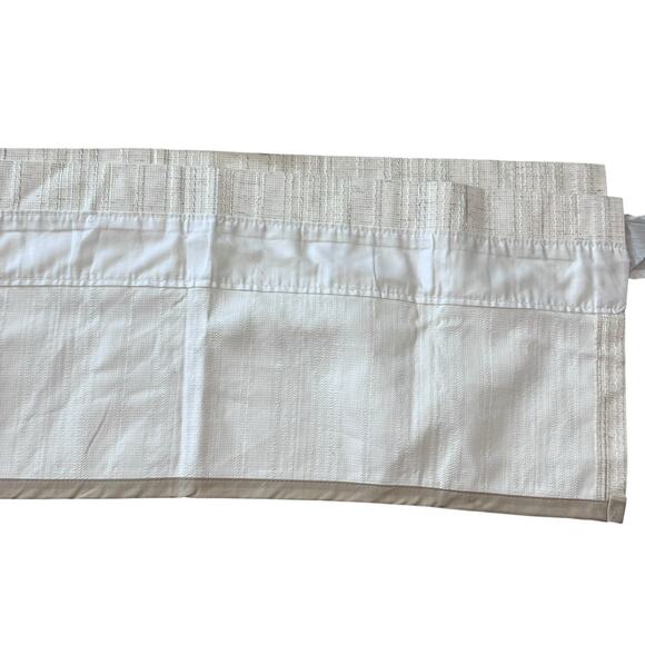 70s Look BURLINGTON HOUSE Pair Textured Weaves VALANCES Ivory Beige Neutrals 82" - Picture 4 of 6